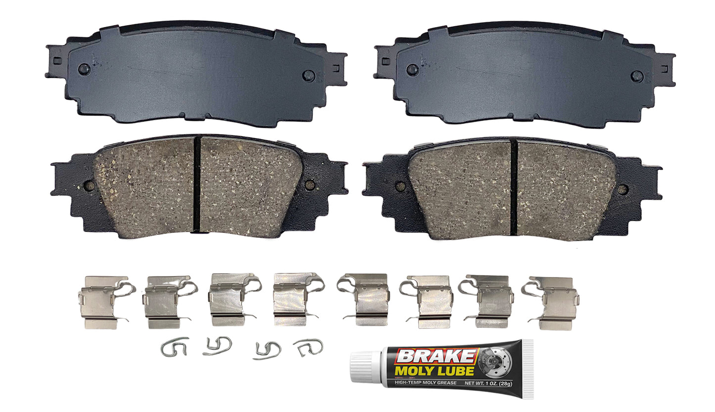 Built using advanced ceramic-based - carbon-fiber, copper-free compounds, these pads deliver consistent stopping power while meeting modern environmental standards. Each set is application-specific, ensuring a precise fit and proper contact with your rotors for smooth braking. Every set includes everything needed for a professional installation. Premium hardware clips secure the pads in place for rattle-free operation. Includes synthetic brake lubricant to ensure smooth caliper movement and even wear.