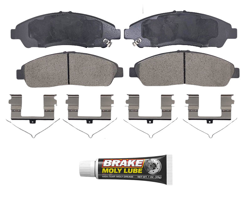 Built using advanced ceramic-based - carbon-fiber, copper-free compounds, these pads deliver consistent stopping power while meeting modern environmental standards. Each set is application-specific, ensuring a precise fit and proper contact with your rotors for smooth braking. Every set includes everything needed for a professional installation. Premium hardware clips secure the pads in place for rattle-free operation. Includes synthetic brake lubricant to ensure smooth caliper movement and even wear,