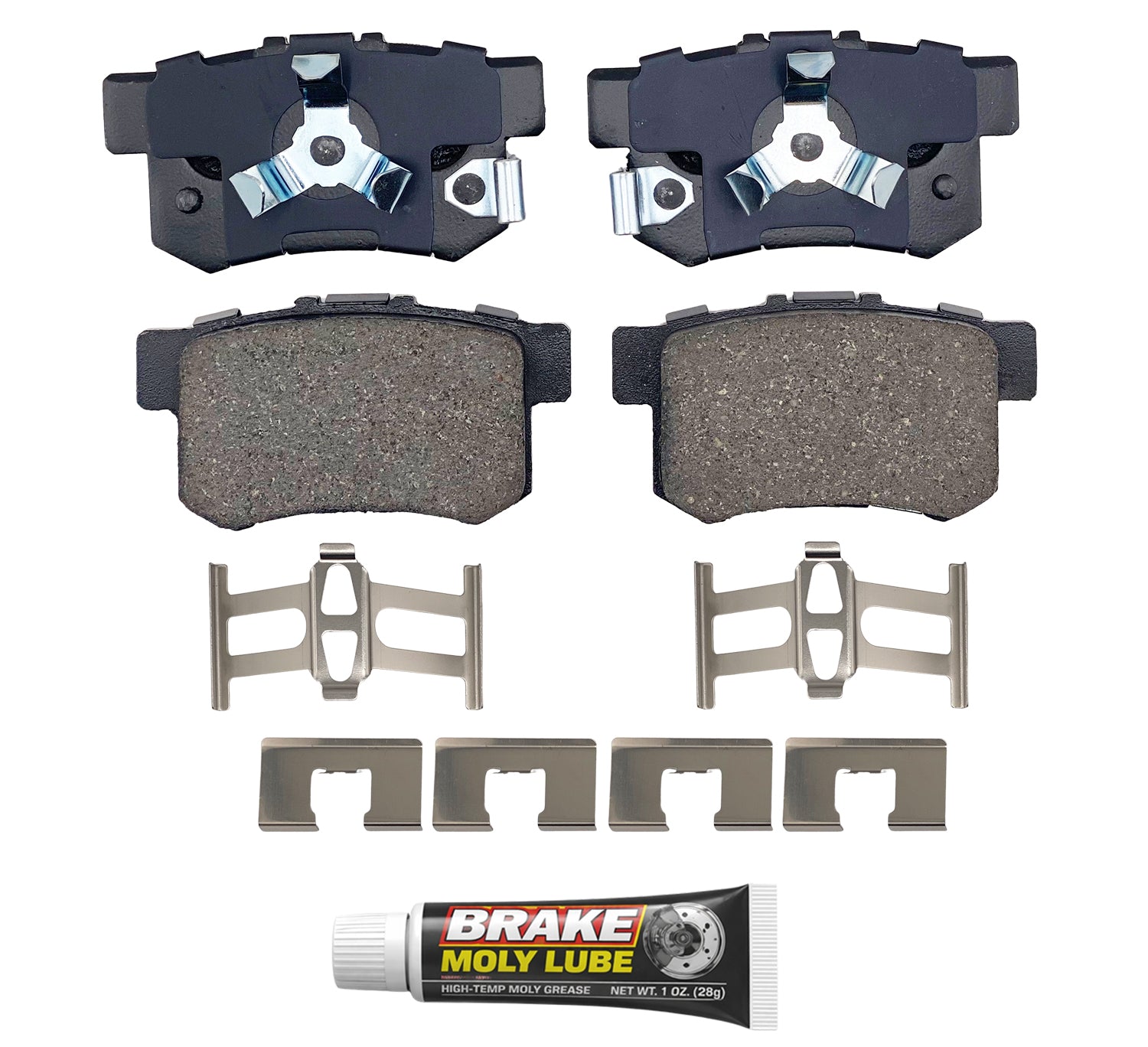 Built using advanced ceramic-based - carbon-fiber, copper-free compounds, these pads deliver consistent stopping power while meeting modern environmental standards. Each set is application-specific, ensuring a precise fit and proper contact with your rotors for smooth braking. Every set includes everything needed for a professional installation. Premium hardware clips secure the pads in place for rattle-free operation. Includes synthetic brake lubricant to ensure  smooth caliper movement and even wear.
