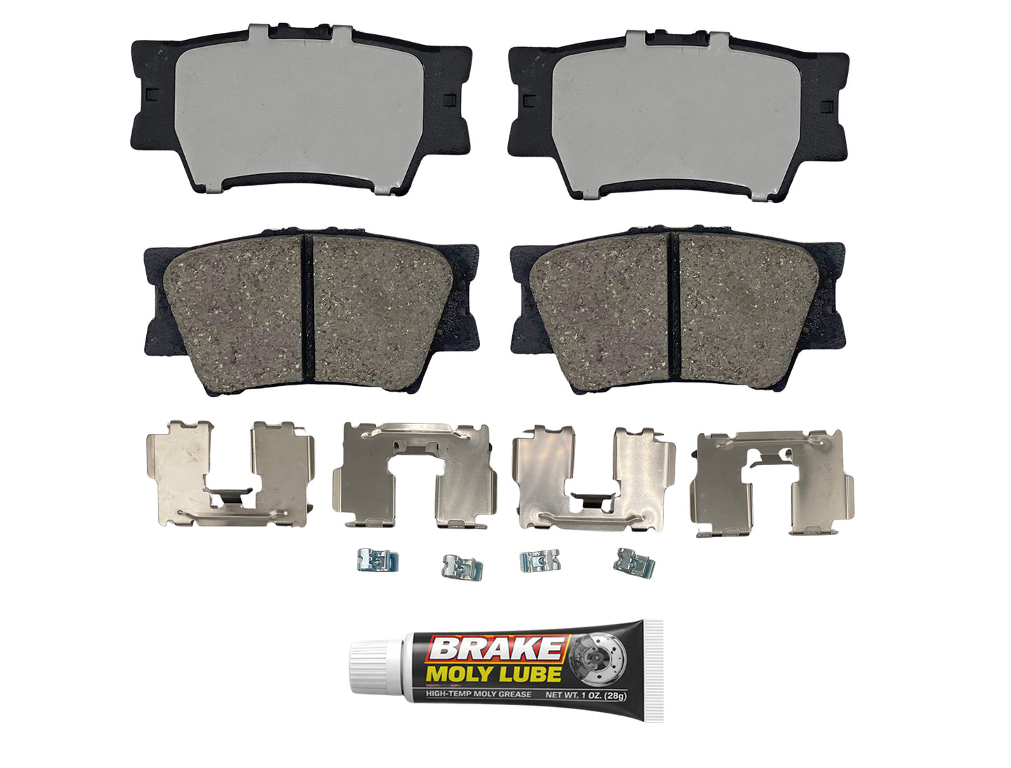 Built using advanced ceramic-based - carbon-fiber, copper-free compounds, these pads deliver consistent stopping power while meeting modern environmental standards. Each set is application-specific, ensuring a precise fit and proper contact with your rotors for smooth braking. Every set includes everything needed for a professional installation. Premium hardware clips secure the pads in place for rattle-free operation. Includes synthetic brake lubricant to ensure  smooth caliper movement and even wear.