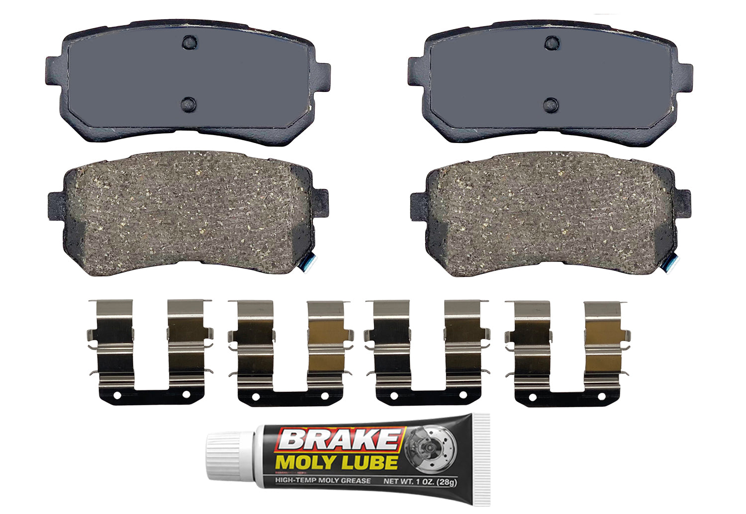 Built using advanced ceramic-based - carbon-fiber, copper-free compounds, these pads deliver consistent stopping power while meeting modern environmental standards. Each set is application-specific, ensuring a precise fit and proper contact with your rotors for smooth braking. Every set includes everything needed for a professional installation. Premium hardware clips secure the pads in place for rattle-free operation. Includes synthetic brake lubricant to ensure  smooth caliper movement and even wear.