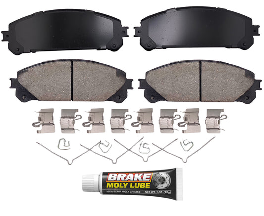 Built using advanced ceramic-based - carbon-fiber, copper-free compounds, these pads deliver consistent stopping power while meeting modern environmental standards. Each set is application-specific, ensuring a precise fit and proper contact with your rotors for smooth braking. Every set includes everything needed for a professional installation. Premium hardware clips secure the pads in place for rattle-free operation. Includes synthetic brake lubricant to ensure  smooth caliper movement and even wear.
