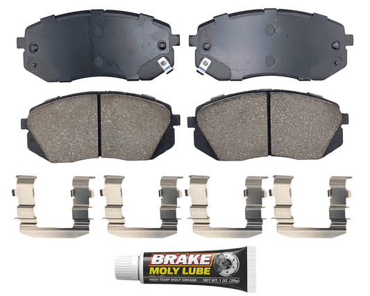 Built using advanced ceramic-based - carbon-fiber, copper-free compounds, these pads deliver consistent stopping power while meeting modern environmental standards. Each set is application-specific, ensuring a precise fit and proper contact with your rotors for smooth braking. Every set includes everything needed for a professional installation. Premium hardware clips secure the pads in place for rattle-free operation. Includes synthetic brake lubricant to ensure  smooth caliper movement and even wear.