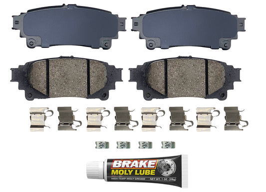 Built using advanced ceramic-based - carbon-fiber, copper-free compounds, these pads deliver consistent stopping power while meeting modern environmental standards. Each set is application-specific, ensuring a precise fit and proper contact with your rotors for smooth braking. Every set includes everything needed for a professional installation. Premium hardware clips secure the pads in place for rattle-free operation. Includes synthetic brake lubricant to ensure  smooth caliper movement and even wear.