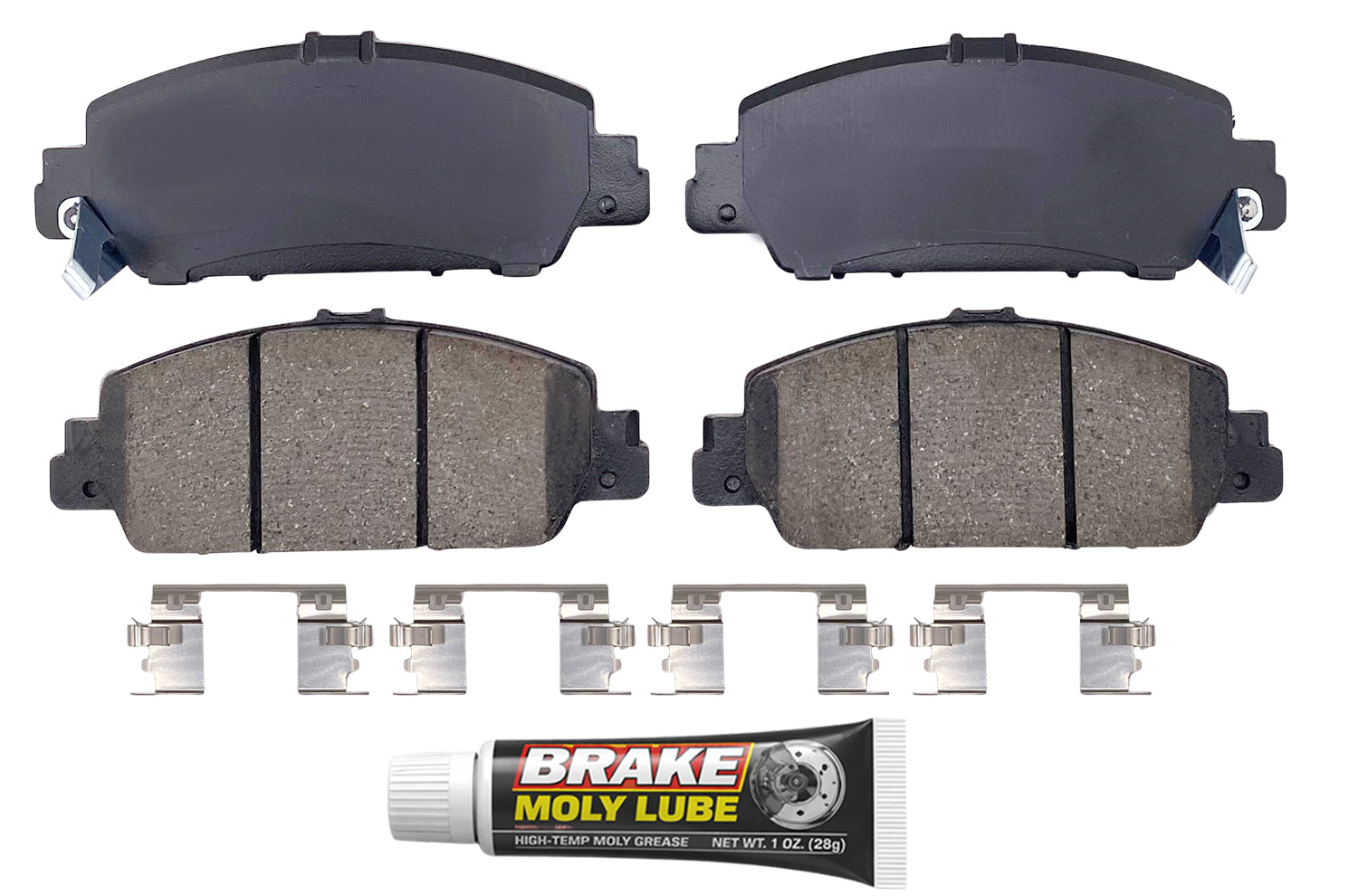 Built using advanced ceramic-based - carbon-fiber, copper-free compounds, these pads deliver consistent stopping power while meeting modern environmental standards. Each set is application-specific, ensuring a precise fit and proper contact with your rotors for smooth braking. Every set includes everything needed for a professional installation. Premium hardware clips secure the pads in place for rattle-free operation. Includes synthetic brake lubricant to ensure  smooth caliper movement and even wear.