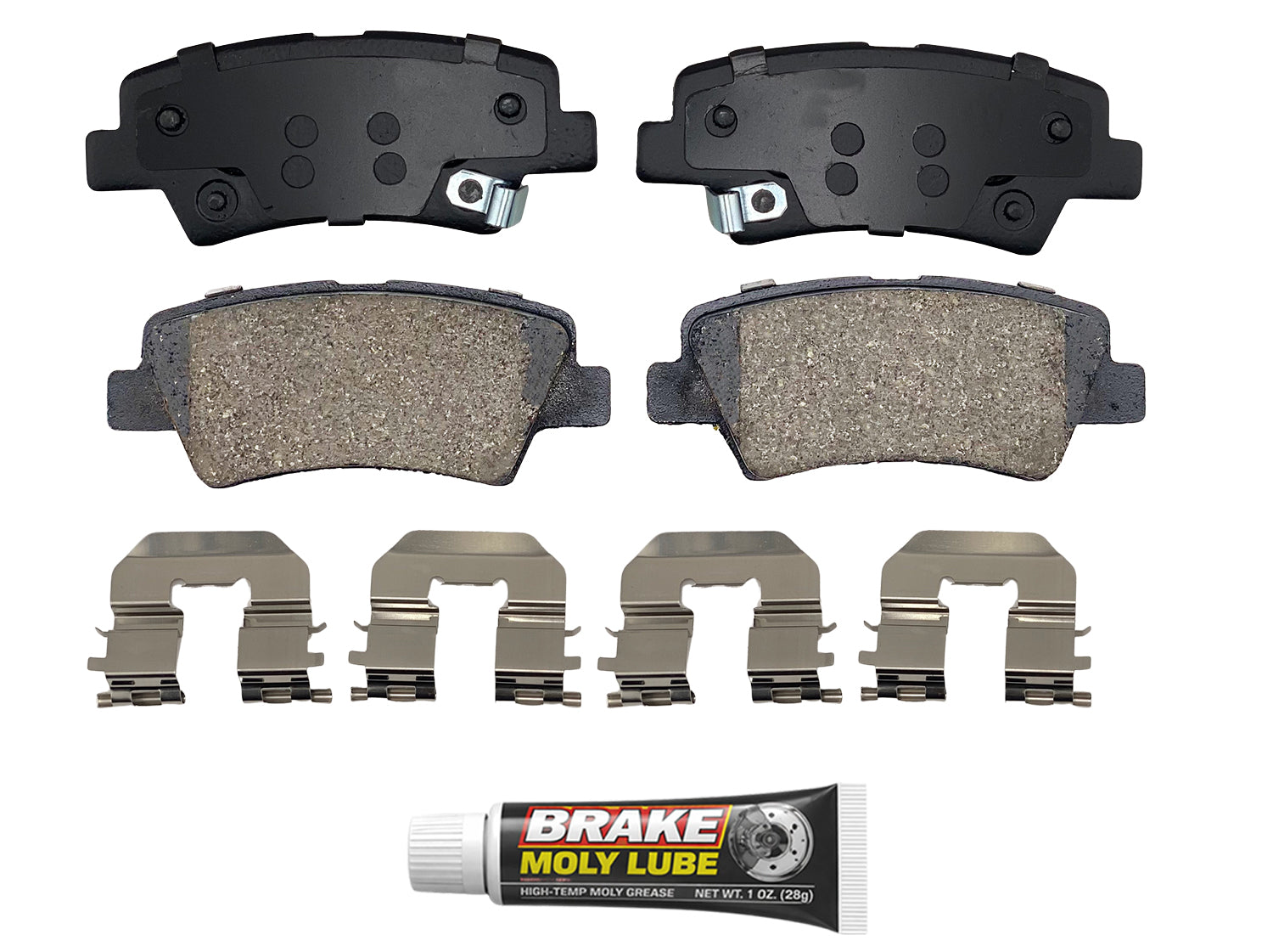 Built using advanced ceramic-based - carbon-fiber, copper-free compounds, these pads deliver consistent stopping power while meeting modern environmental standards. Each set is application-specific, ensuring a precise fit and proper contact with your rotors for smooth braking. Every set includes everything needed for a professional installation. Premium hardware clips secure the pads in place for rattle-free operation. Includes synthetic brake lubricant to ensure  smooth caliper movement and even wear.
