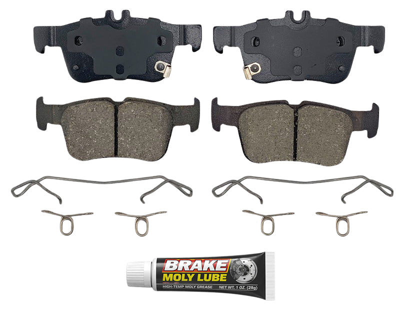 Built using advanced ceramic-based - carbon-fiber, copper-free compounds, these pads deliver consistent stopping power while meeting modern environmental standards. Each set is application-specific, ensuring a precise fit and proper contact with your rotors for smooth braking. Every set includes everything needed for a professional installation. Premium hardware clips secure the pads in place for rattle-free operation. Includes synthetic brake lubricant to ensure  smooth caliper movement and even wear,